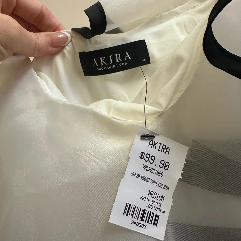 NWT AKIRA One Shoulder Ruffle Dress, Size M - Picture 5 of 5